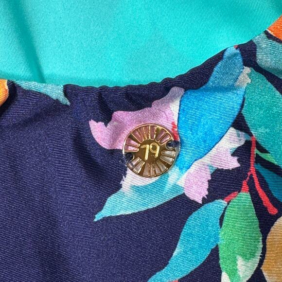 Sunshine 79 SZ 8 Swimsuit 1-Piece Floral Keyhole Adjustable Open Back Padded Cup - Picture 7 of 10